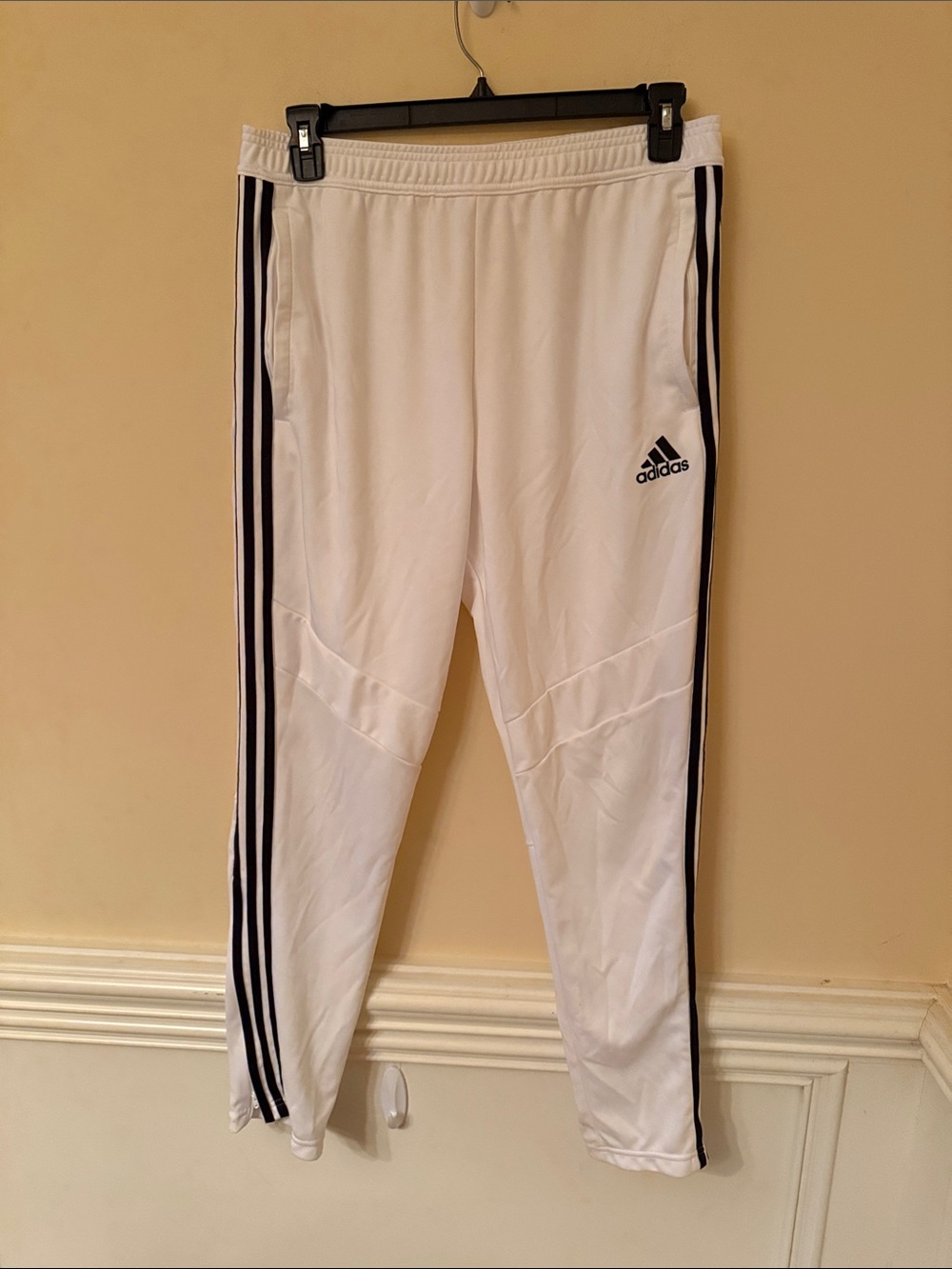 adidas White Joggers with Black Side Stripes‎ Size XL